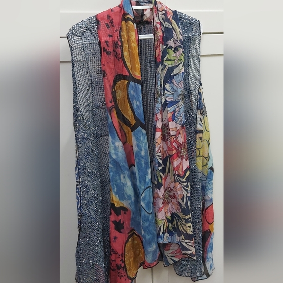 Funsport boho sleeveless scarf cardi - Picture 5 of 7